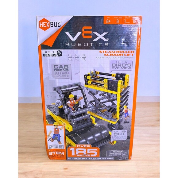 Hexbug Vex Robotics Steam Roller Scissor Lift Construction Machinery Kit 185+ Pc - Picture 1 of 9